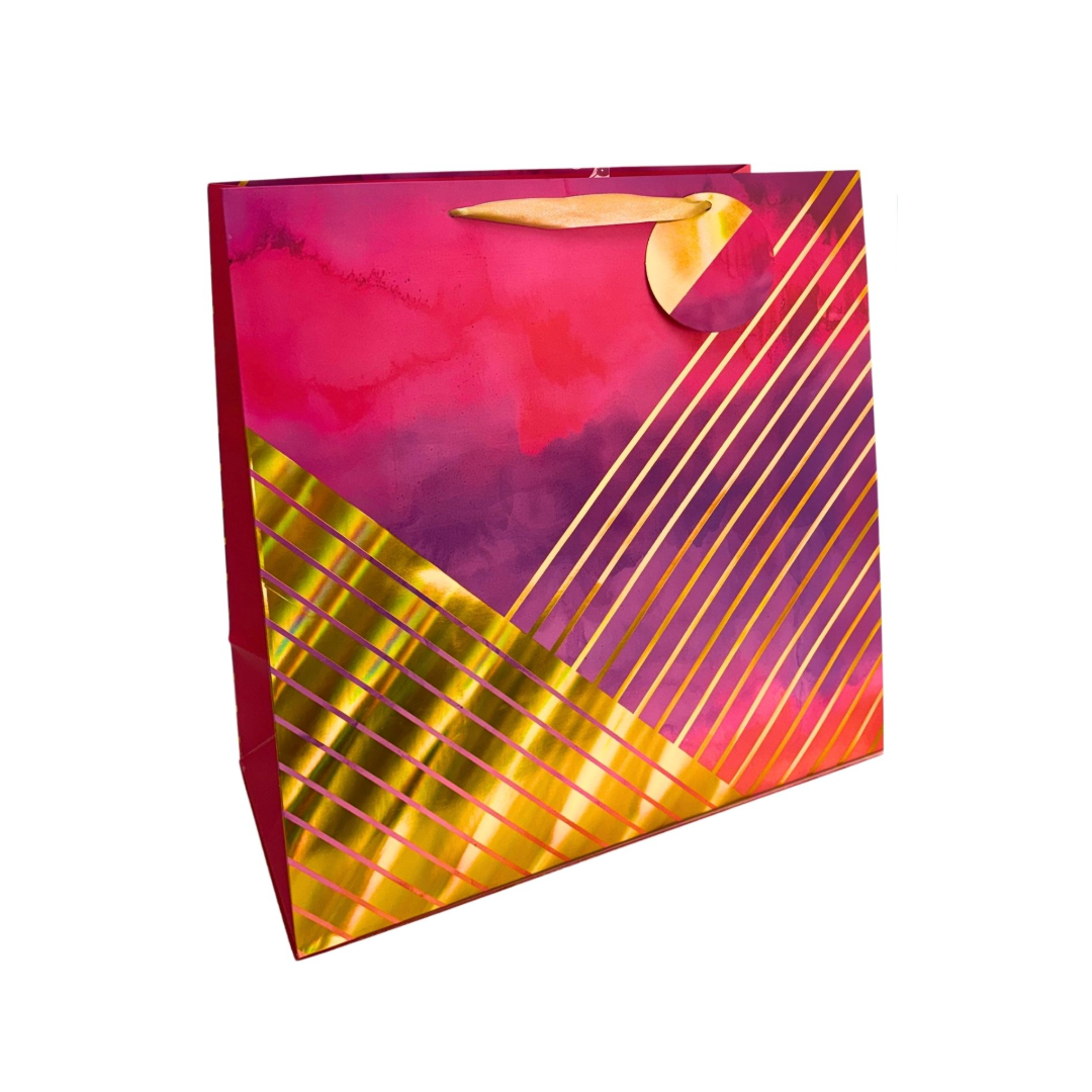 Geo Watercolor Paper Bags (Square)