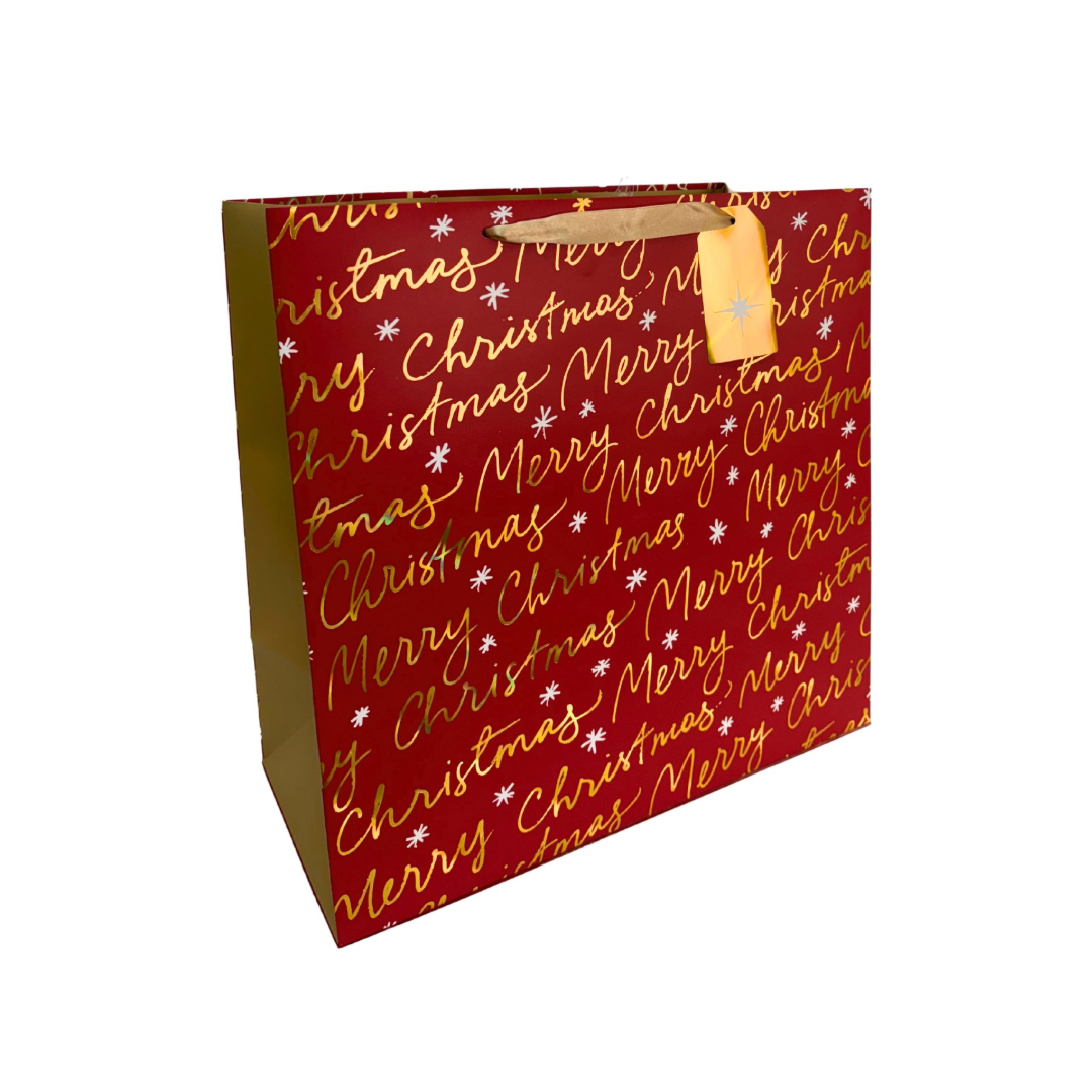 Merry & Bright Christmas Paper Bags (Square)