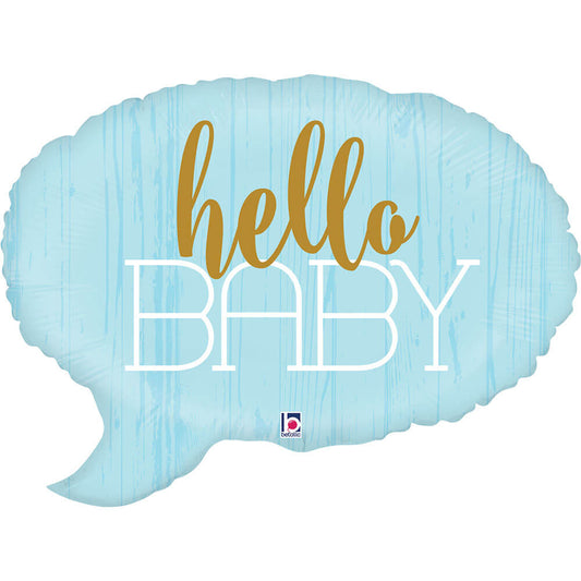 24" Hello Baby Blue Foil Balloon