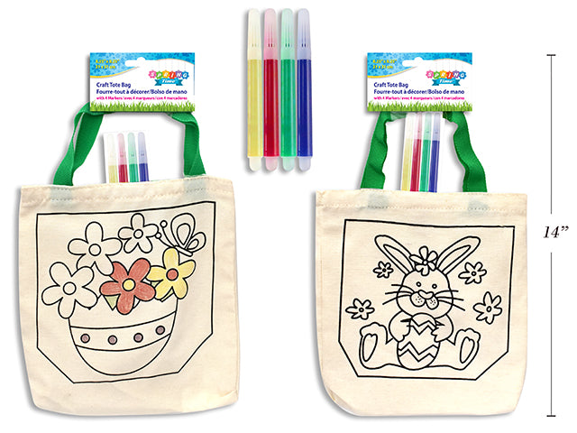 Easter Craft Spring Tote Bag w/ Markers