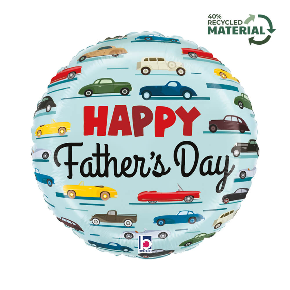 18" Father's Day Classic Cars Foil balloon