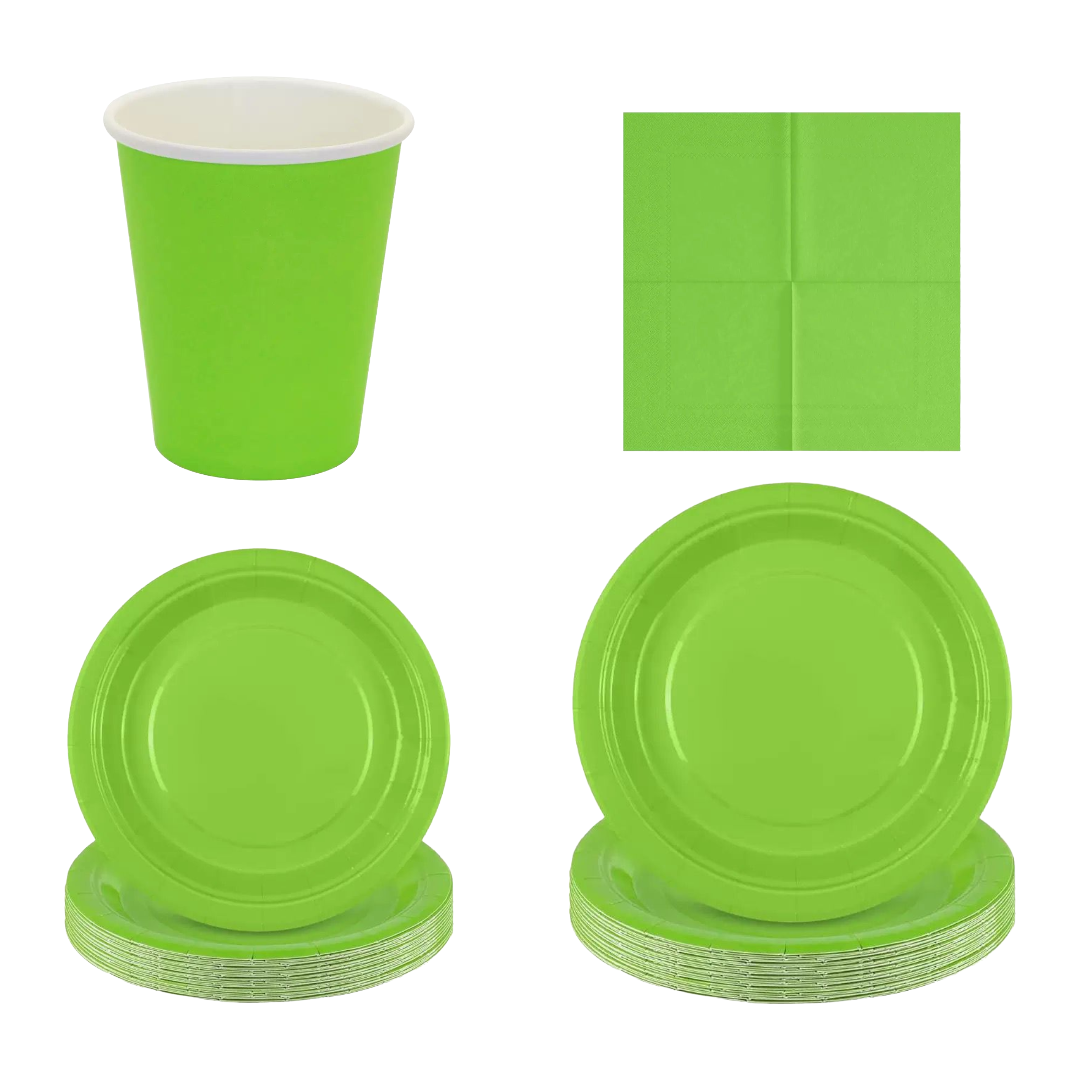 96pc Lime Green Partyware Bundle