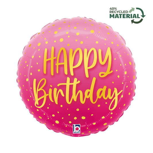 18" Pink Birthday Foil Balloon