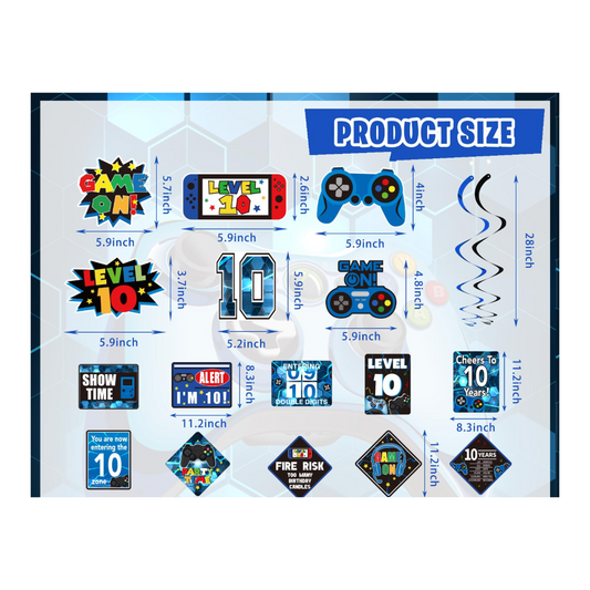 Level 10 Wall Signs & Hanging Swirls (Set)