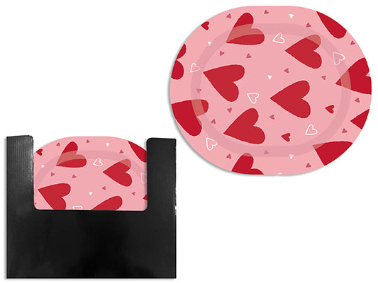 12” Valentine Oval Paper Plate (8pcs)