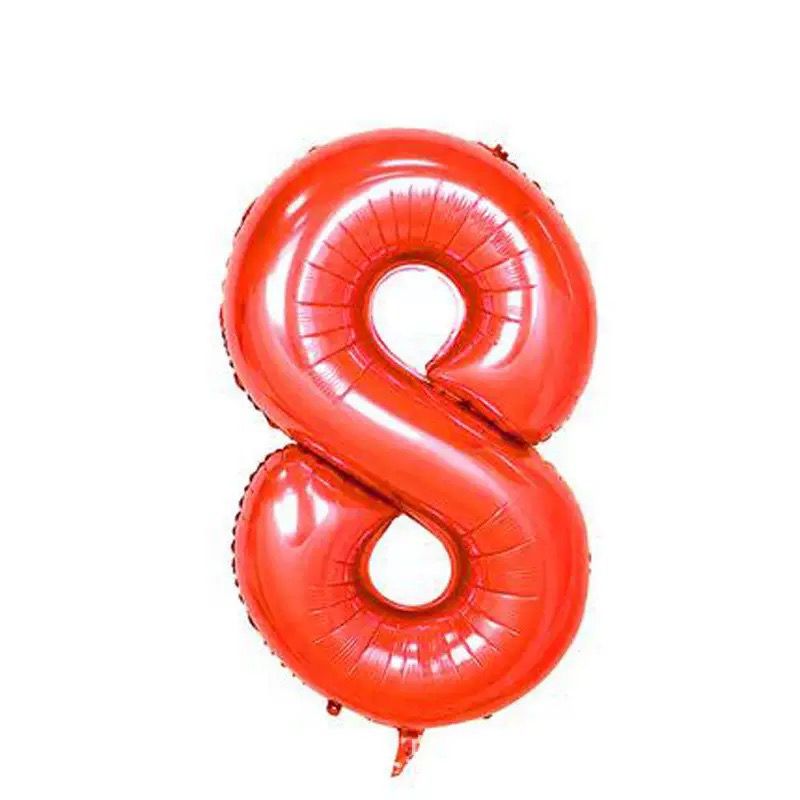 40" Red Number Balloons