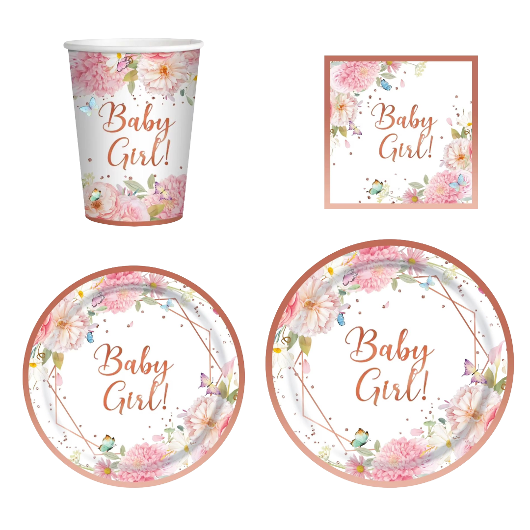 50pc Baby Girl Partyware Bundle