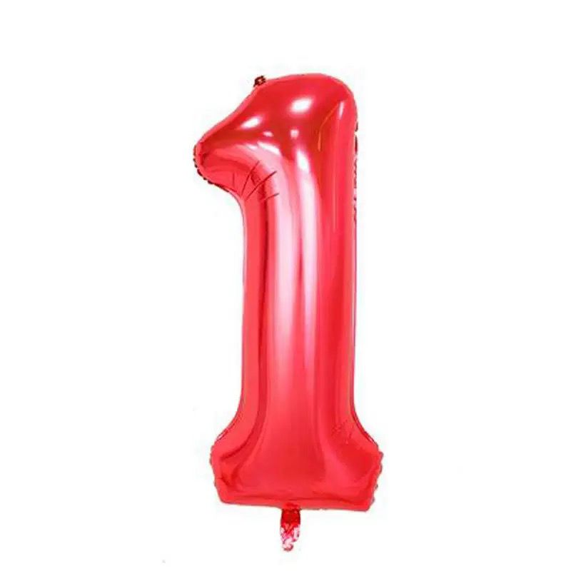 40" Red Number Balloons