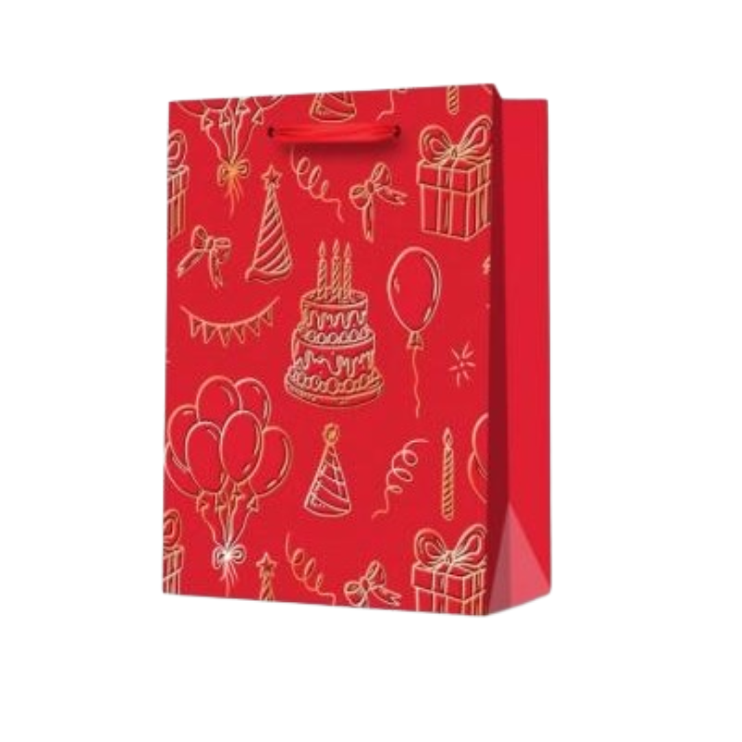 Metallic Party Print Gift Bag (Medium)