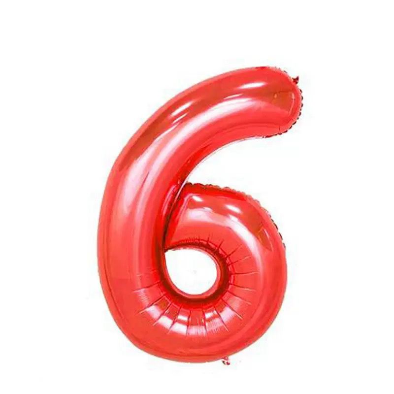 40" Red Number Balloons