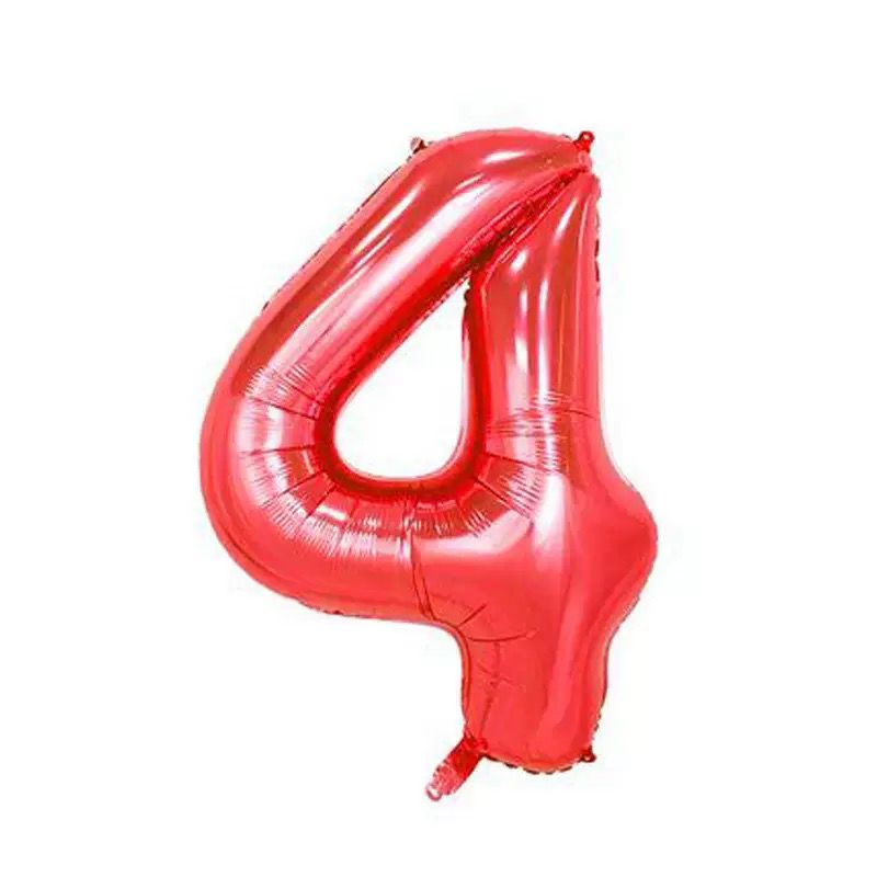 40" Red Number Balloons
