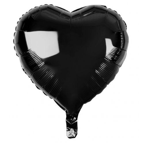 18" Black Heart Foil Balloon