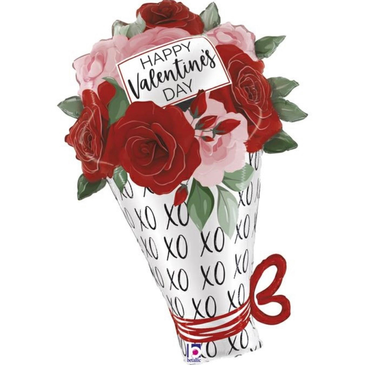 34" Satin Valentine Rose Bouquet Foil Balloon