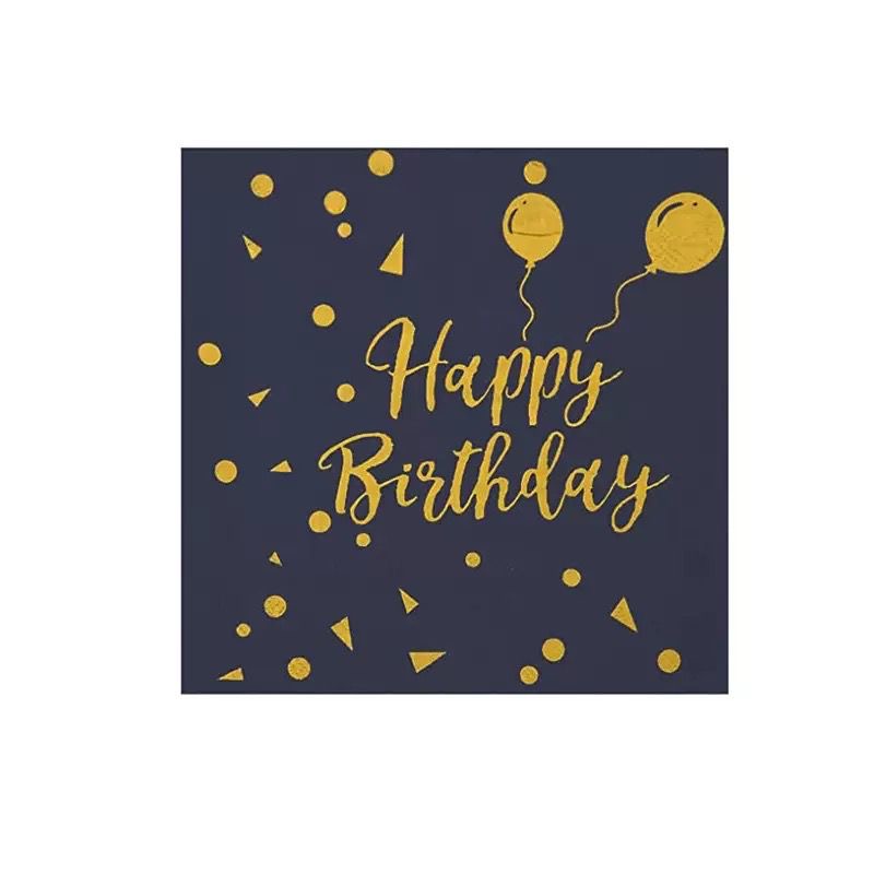 50pc Black & Gold Birthday Partyware Bundle