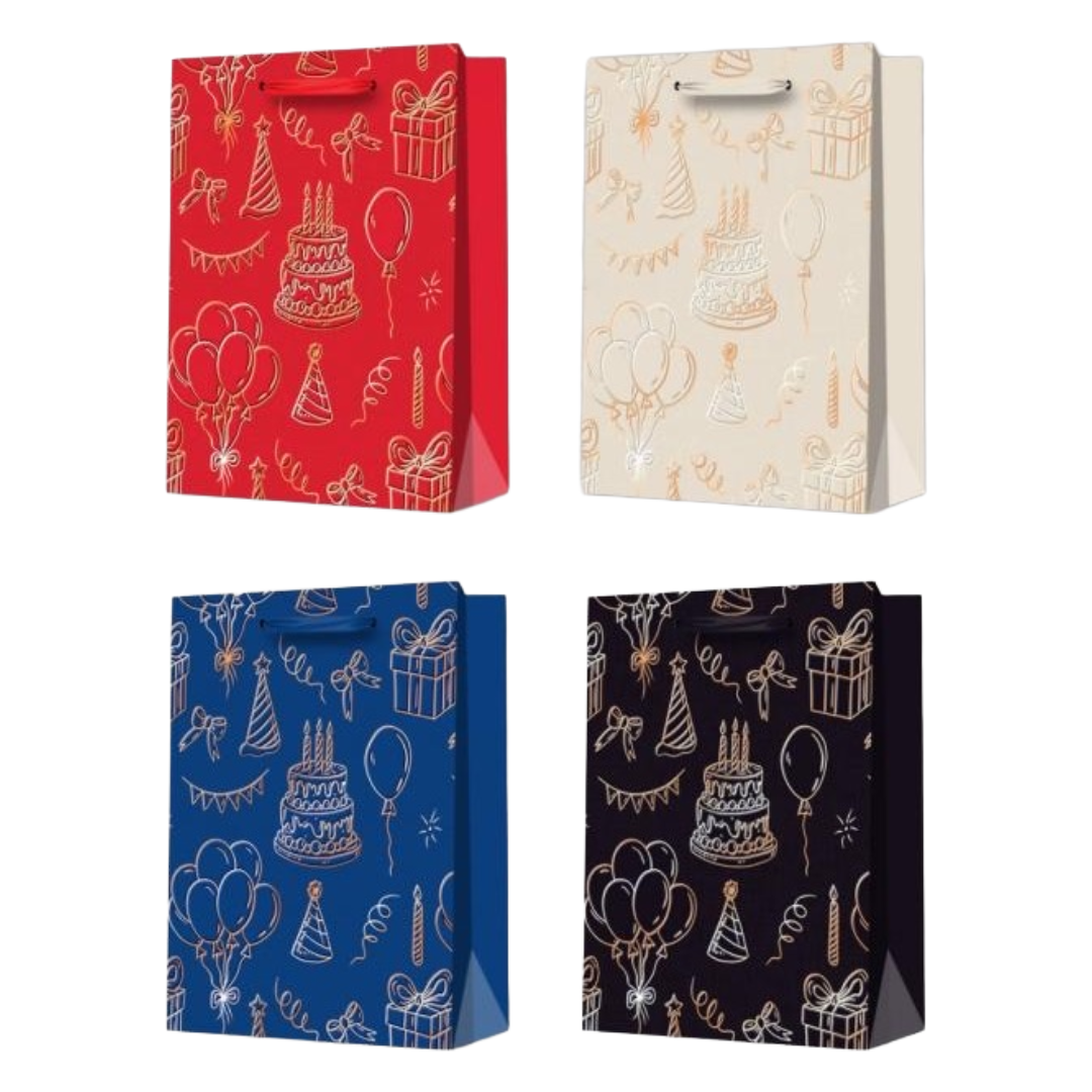 Metallic Party Print Gift Bag (Medium)