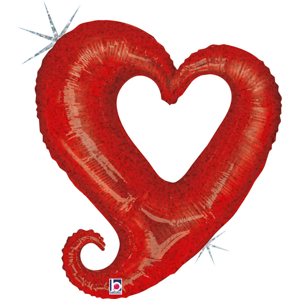 37" Red Chain of Hearts Foil Balloon