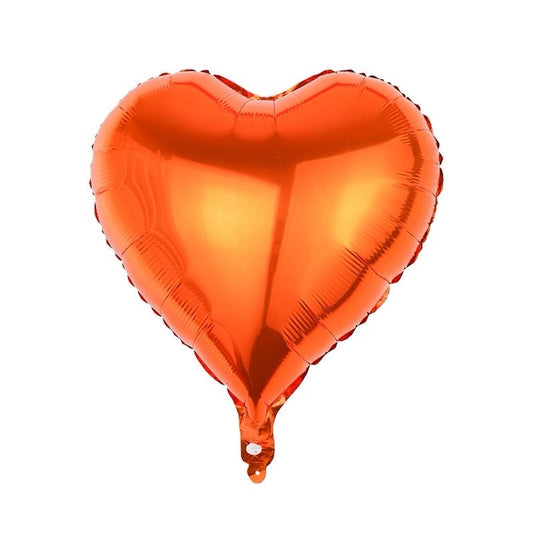 18" Orange Heart Foil Balloon