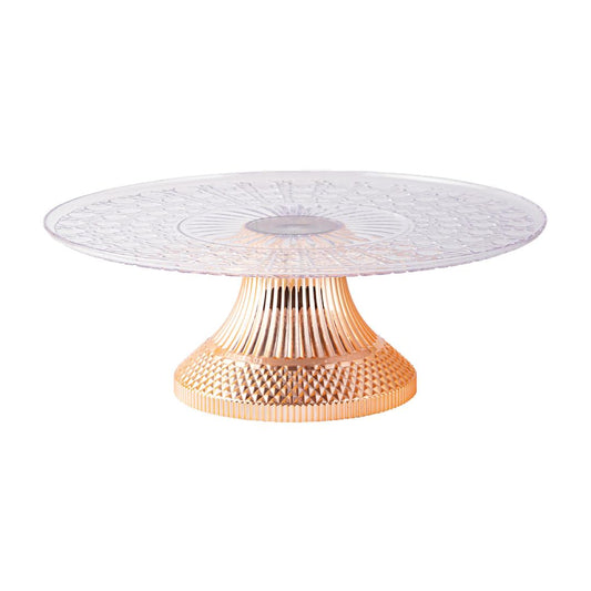 Decorative Faceted Metallic Cake Stand (1 pc)