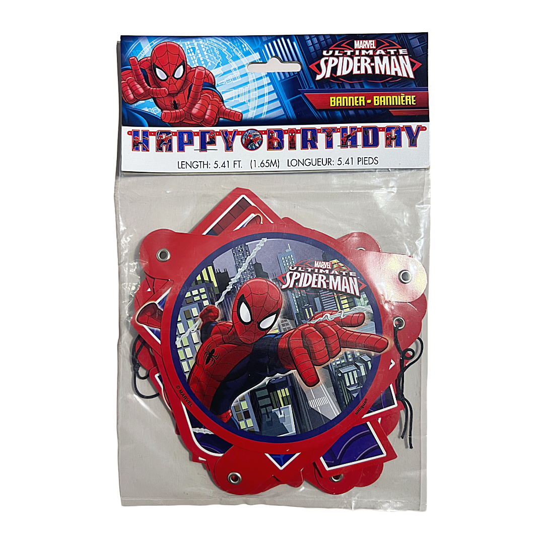 5.41ft Spider-Man Happy Birthday Banner (1 pc)