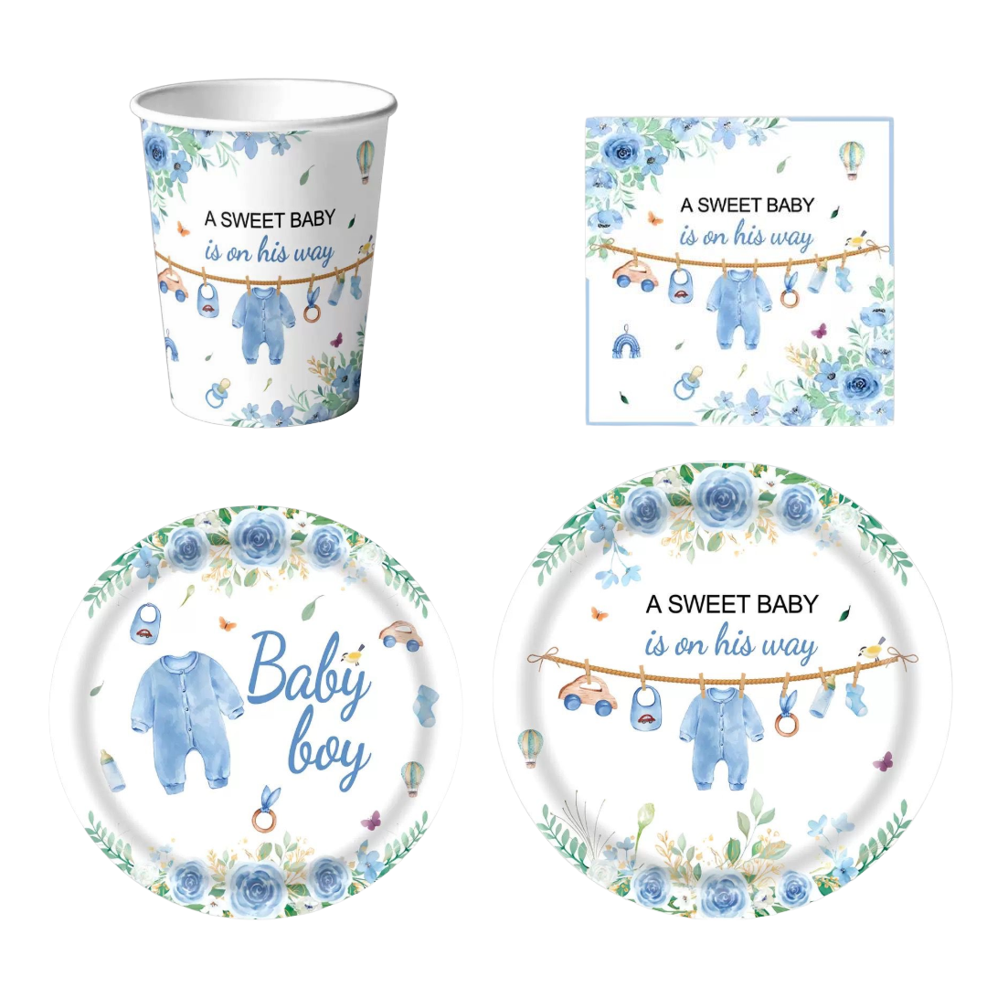 50pc Baby Boy Partyware Bundle