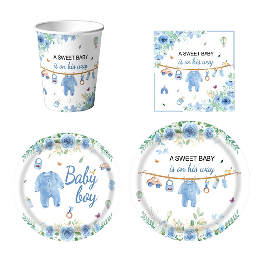 50pc Baby Boy Partyware Bundle