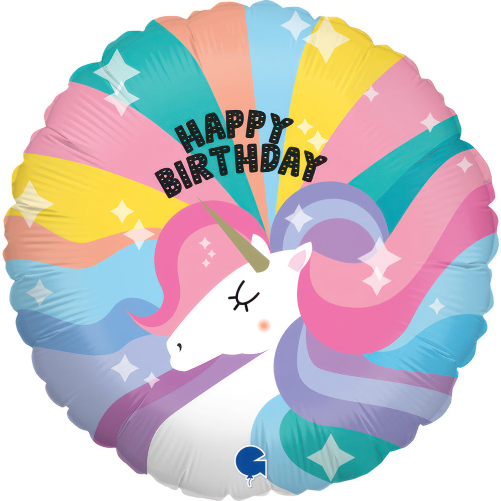 9" Birthday Unicorn Mini Foil Balloon