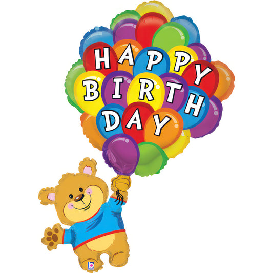 34" Birthday Balloon Bear Foil Balloon