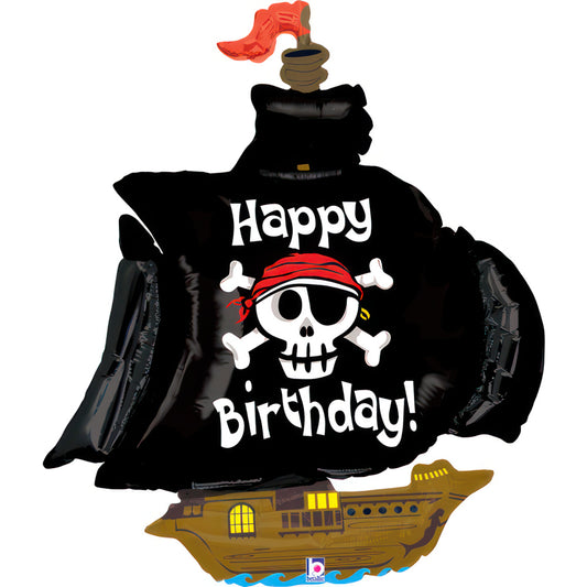 34" Pirate Ship Birthday Foil Balloon