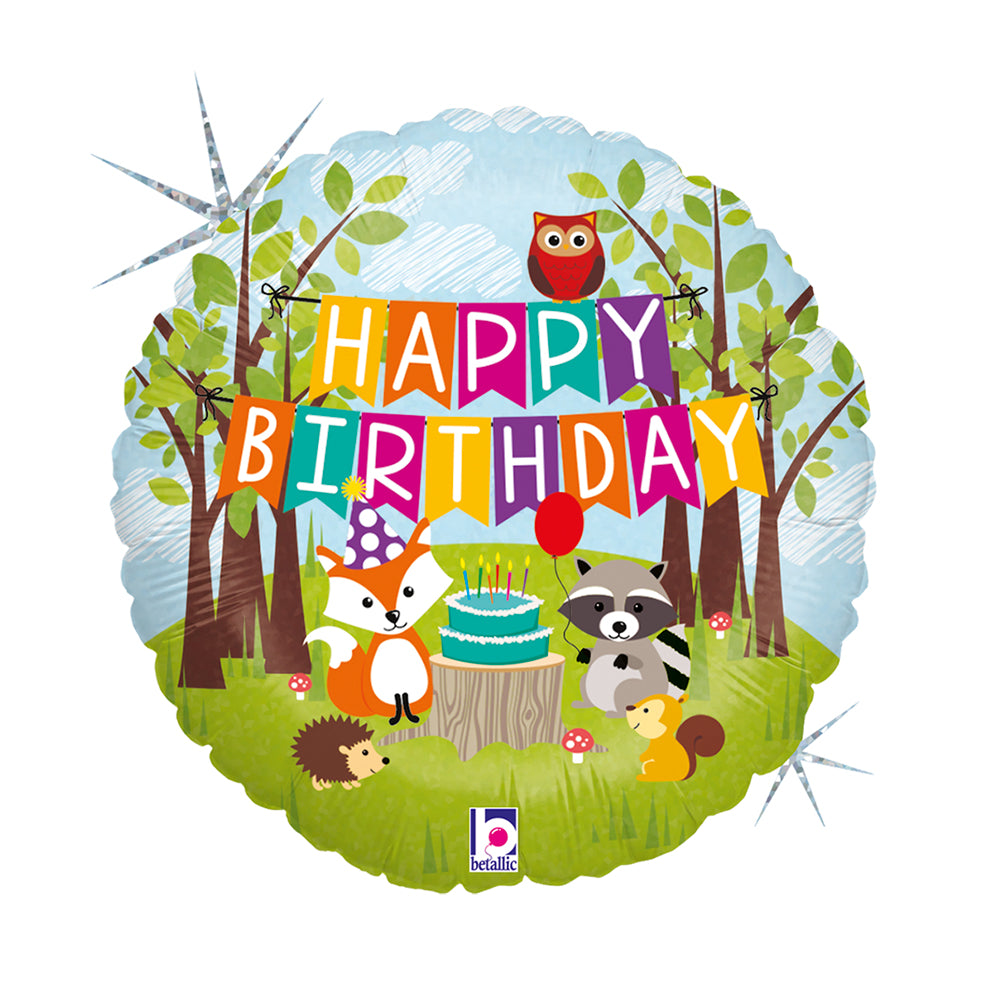 18" Woodland Birthday Party Foil Balloon