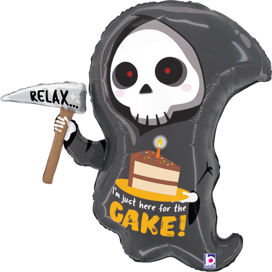 25" Grim Reaper Birthday Cake Foil Balloon