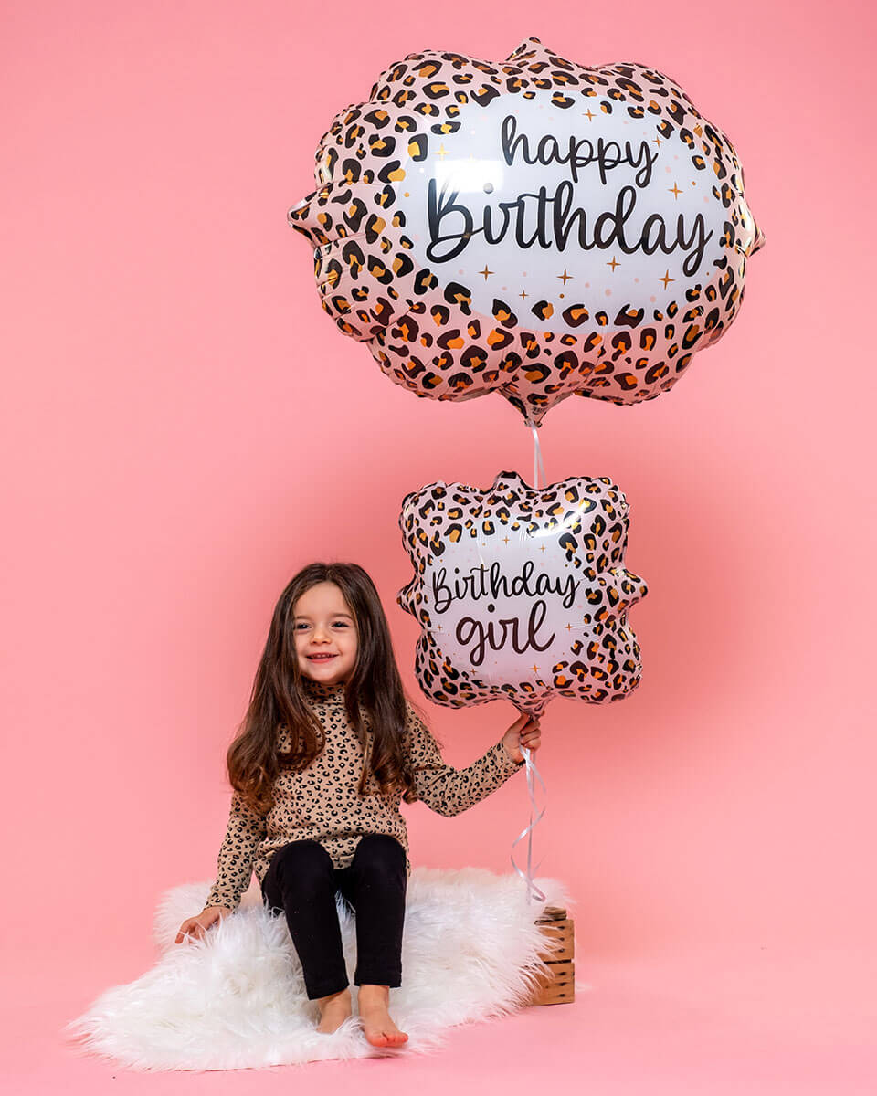 27" Satin Leopard Birthday Foil Balloon