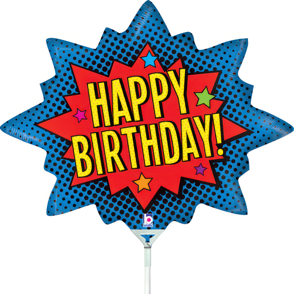 9" Superhero Birthday Mini Foil Balloon