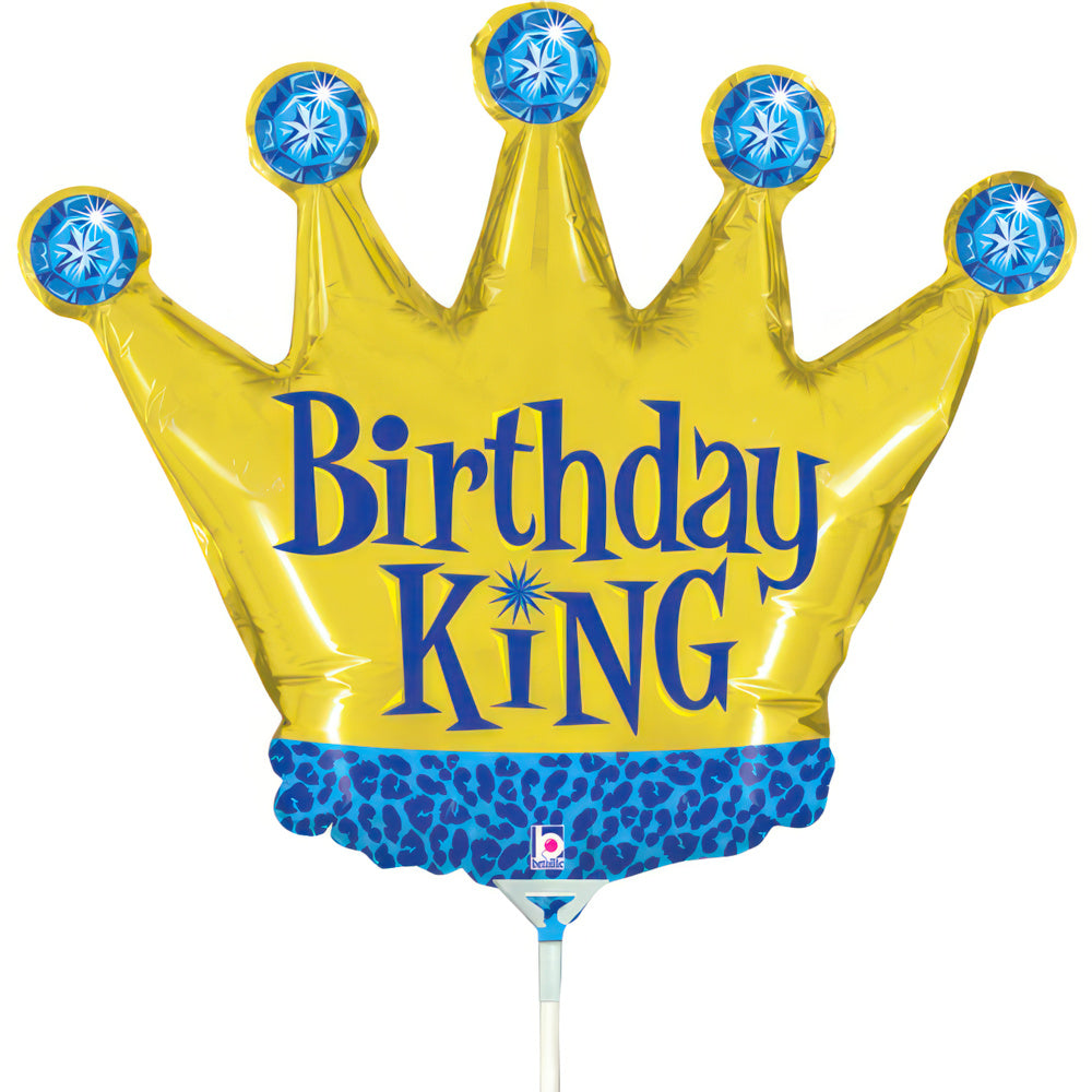 9" Birthday King Mini Foil Balloon