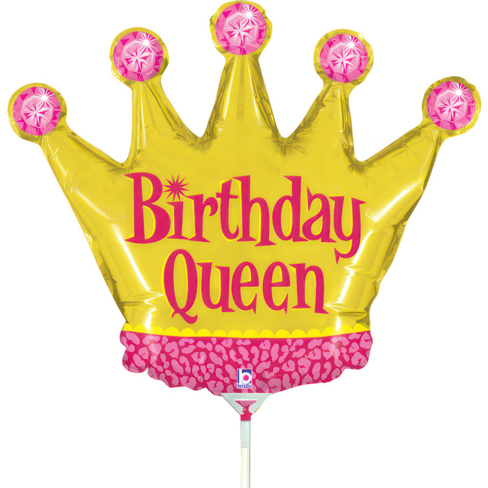 9" Birthday Queen Mini Foil Balloon