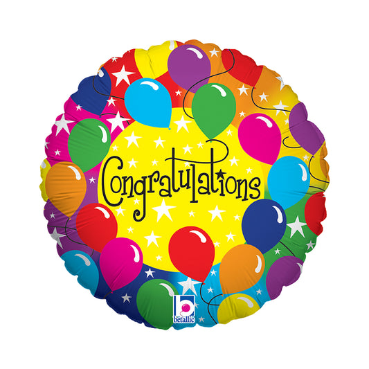 18" Rainbow Congrats Foil Balloon