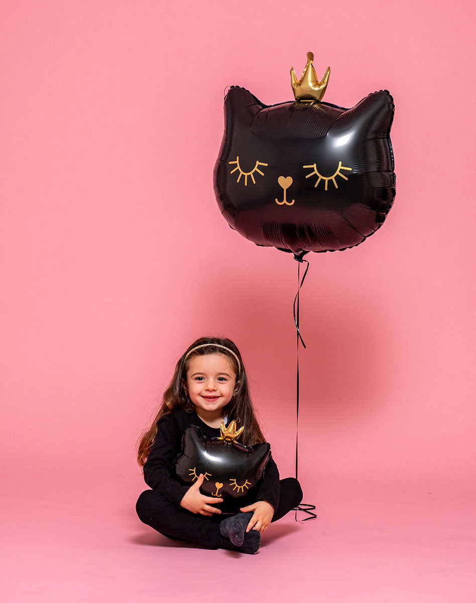 21" Cat Princess - Black Foil Balloon