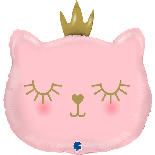 21" Cat Princess - Pink Foil Balloon