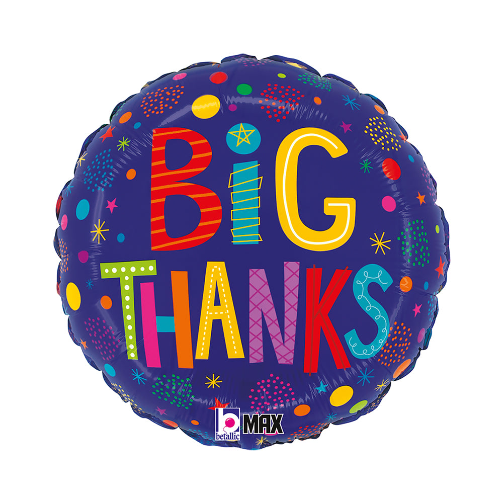 25" Holg. Big Thanks Blue Foil Balloon