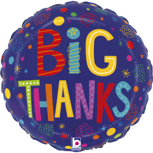 9" Big Thanks Blue Mini Foil Balloon