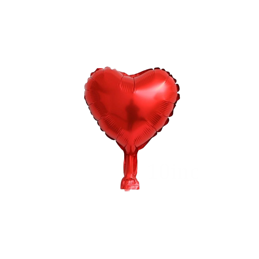 10" Red Heart Foil Balloon