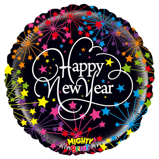 21" Mighty New Year Fireworks Foil Balloon