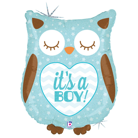 26" It's A Boy/Girl Baby Owl Foil Balloon