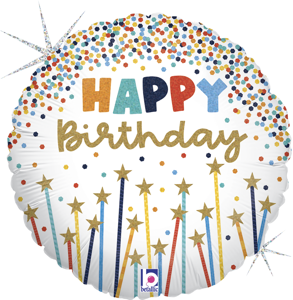 18" Birthday Star Candles Foil Balloon