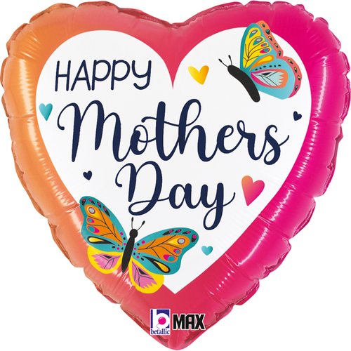 18" Mother's Day Colorful Butterflies Foil Balloon