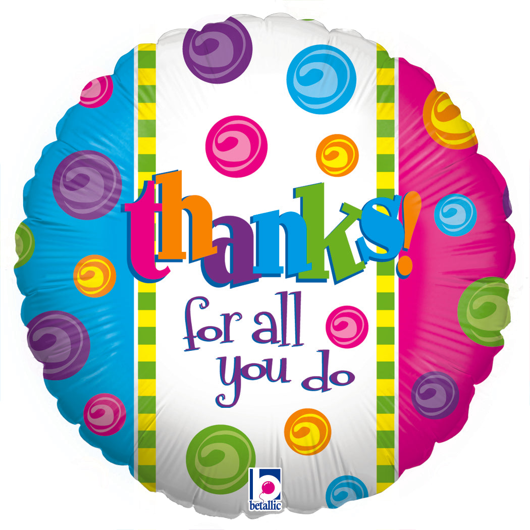 18" Appreciation/Thanks for all you do Foil Balloon
