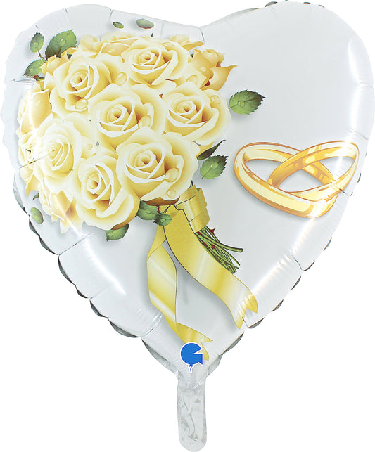 18" Rose Bouquet Wedding Foil Balloon