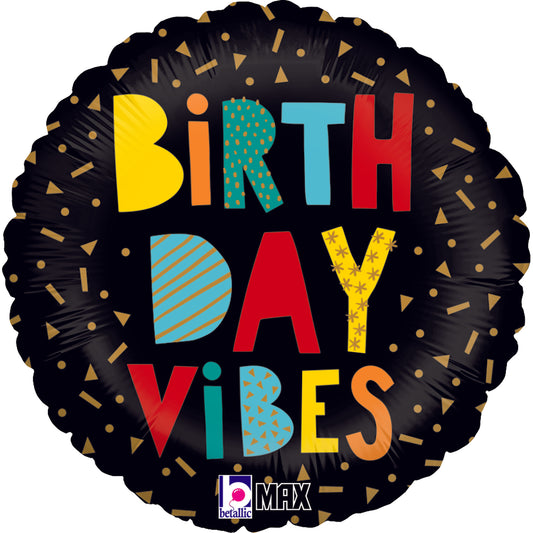 18" Birthday Vibes Foil Balloon