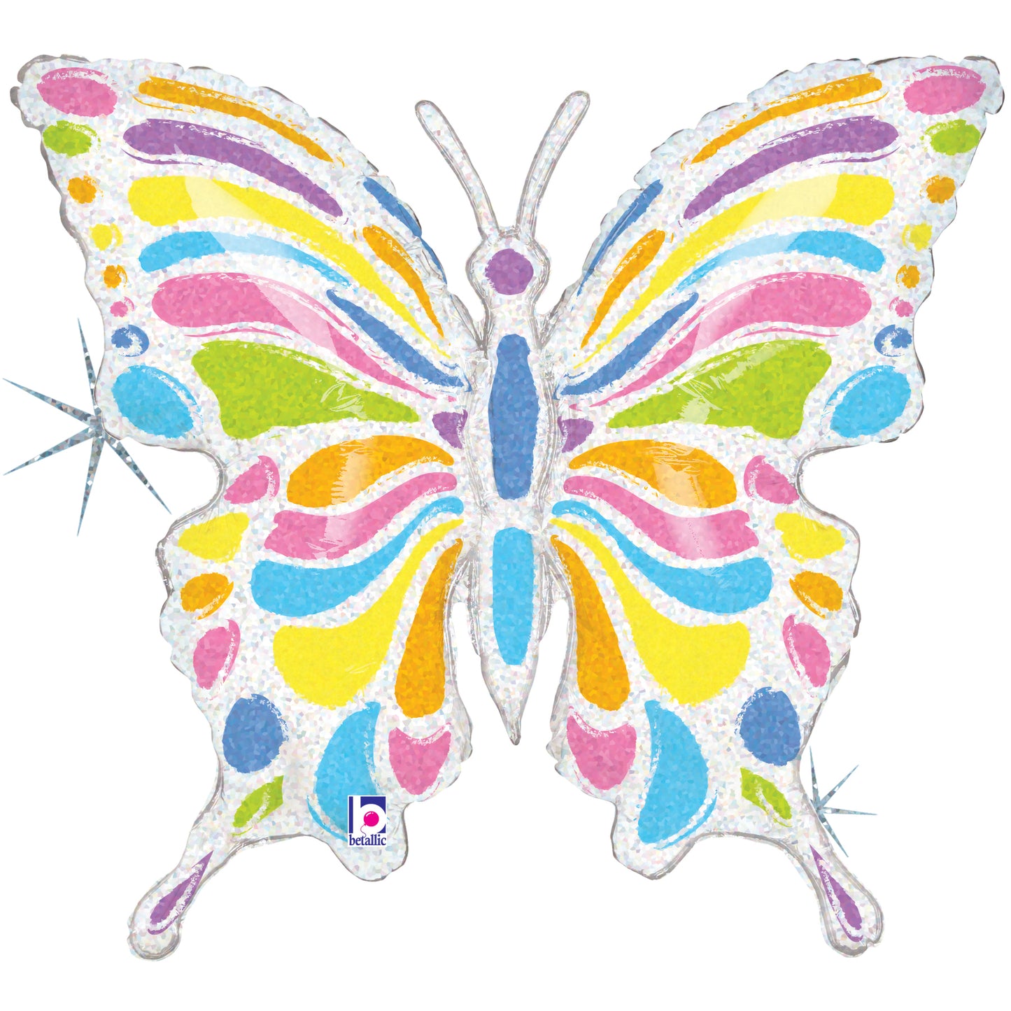 33" Holg. Pastel Butterfly Foil Balloon