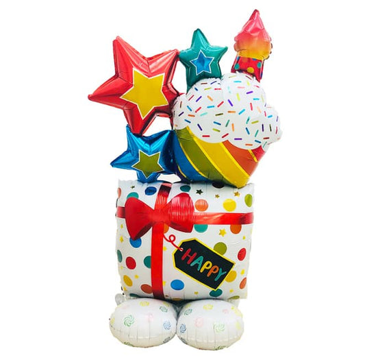 4ft Stand-Alone Birthday Surprise Foil Balloon