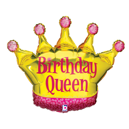 36" Birthday Queen Crown Foil Balloon